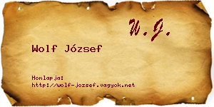 Wolf József névjegykártya